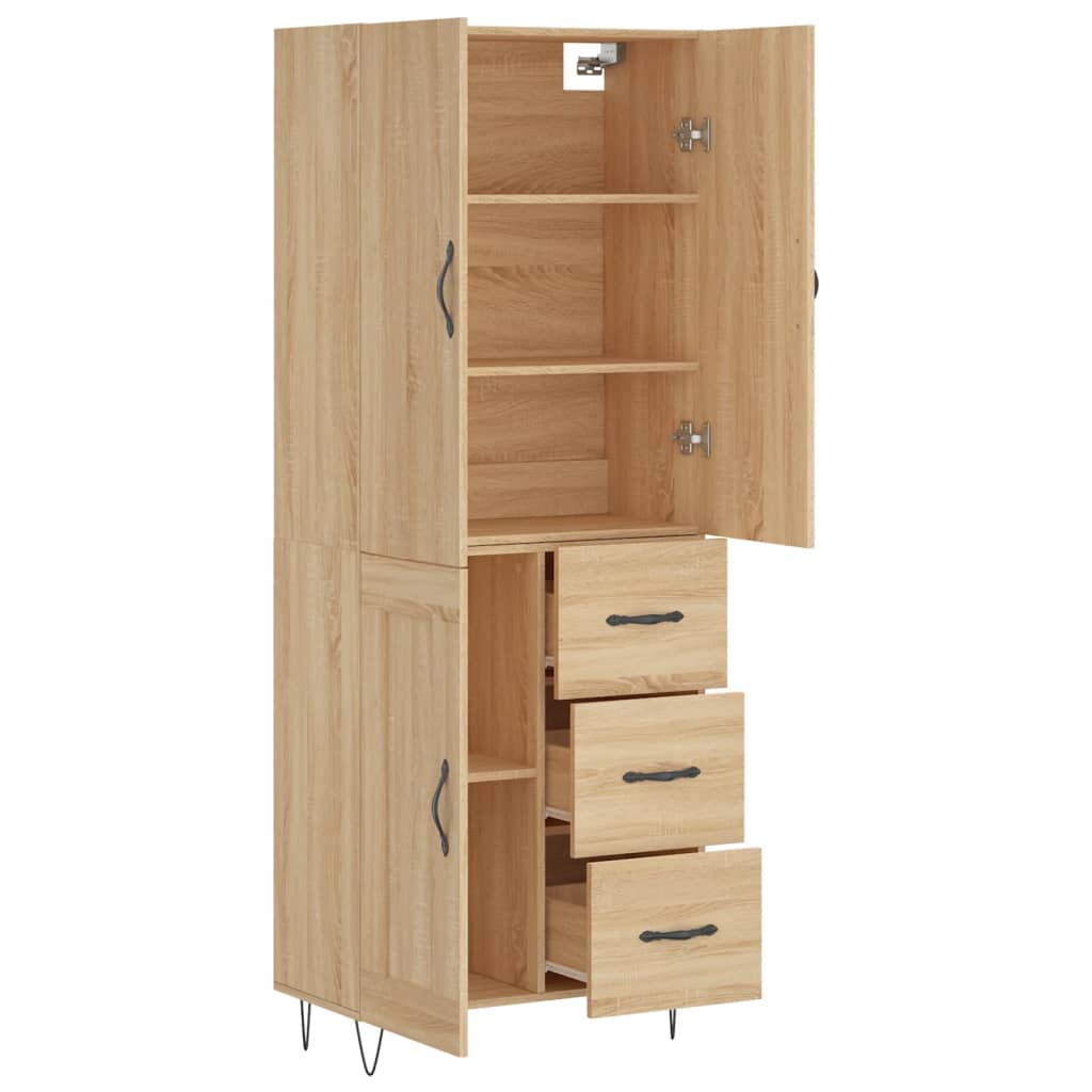 Highboard Sonoma Oak 69.5x34x180 cm Engineered Wood